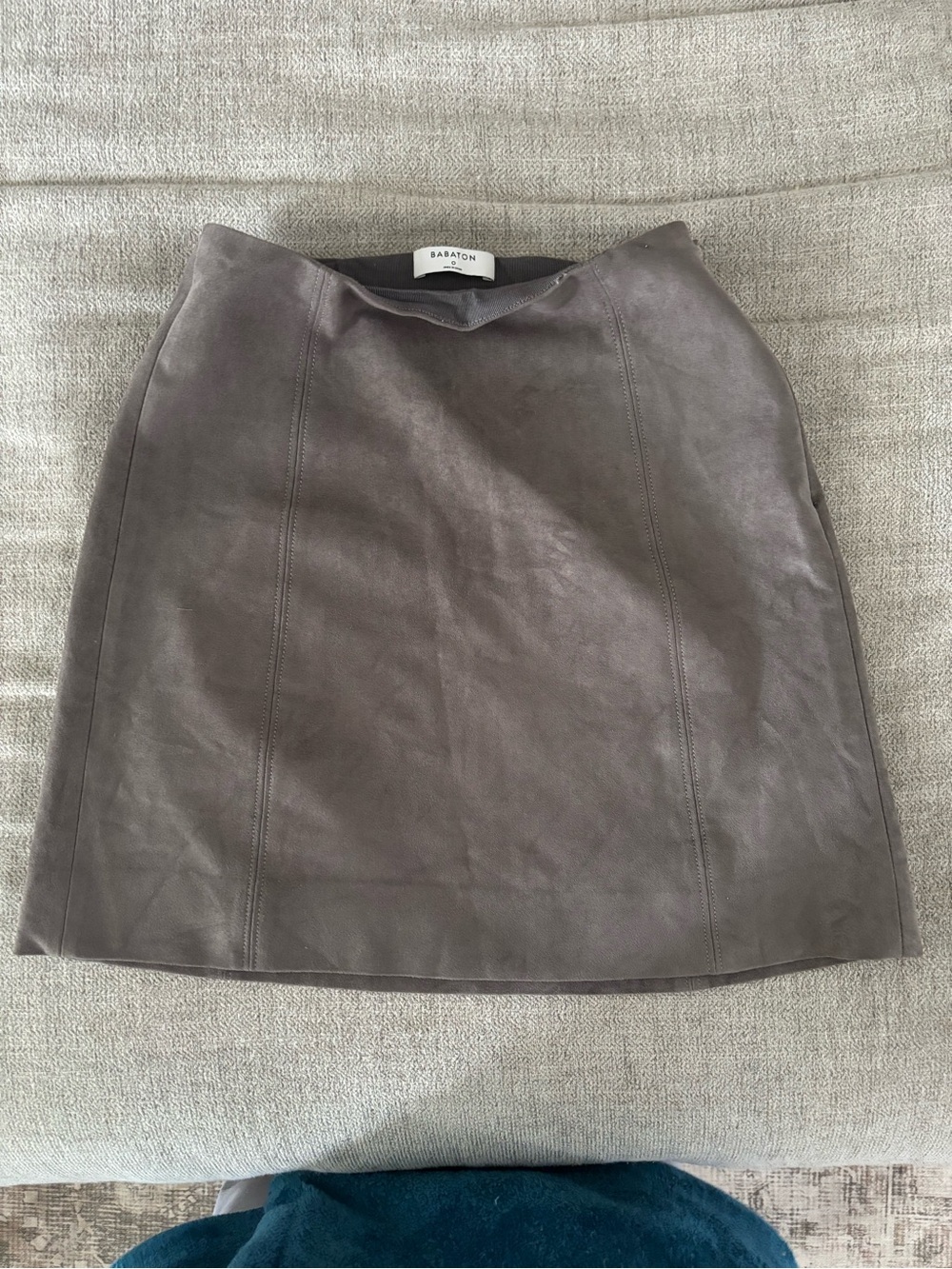 Babaton Cocoa  Suede Mini Skirt